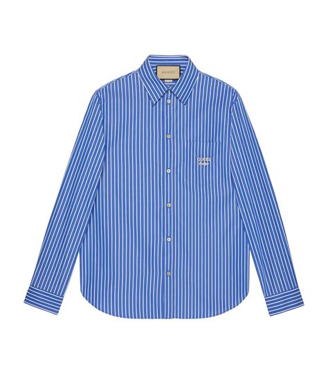 gucci striped shirt blue|light blue gucci shirt.